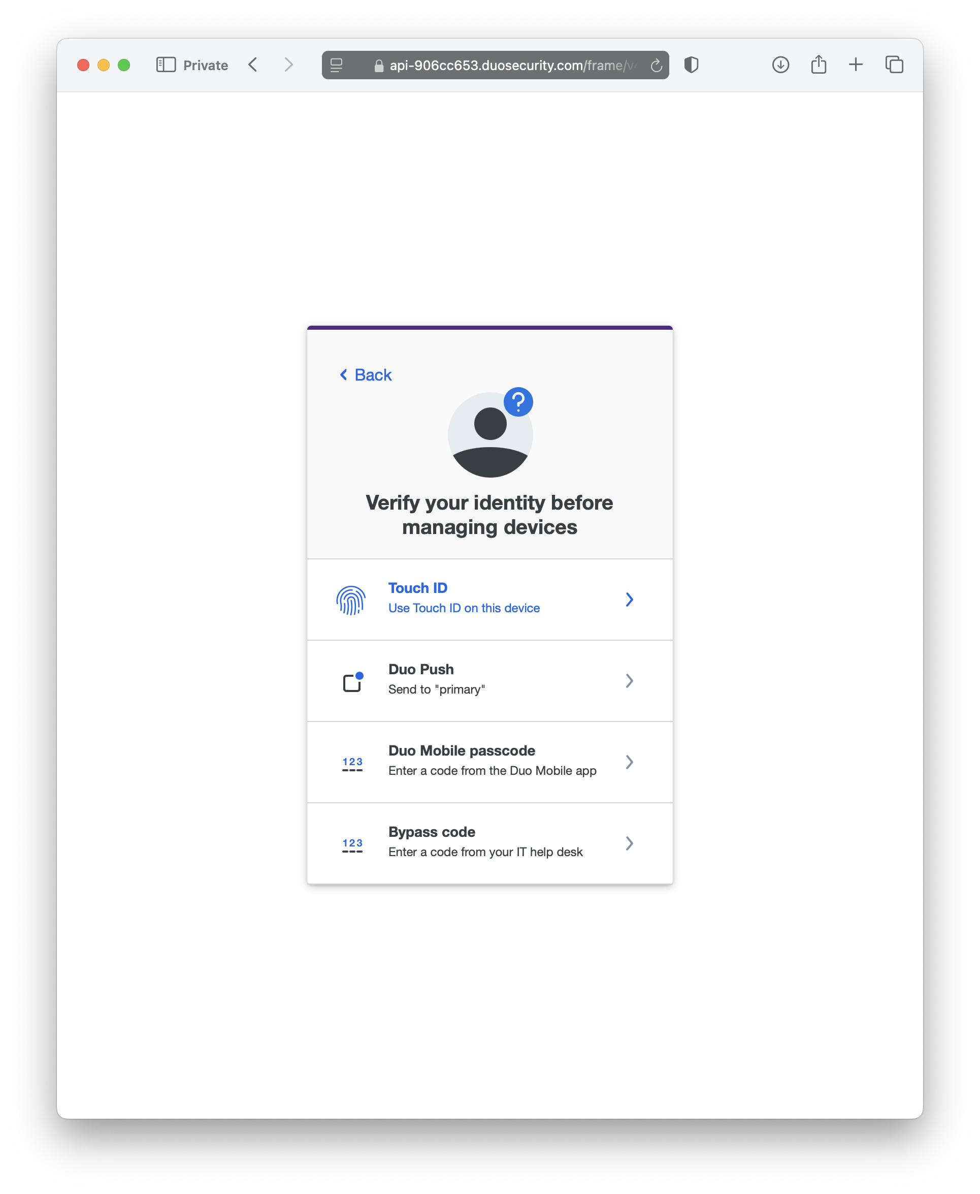 Duo verify your identity