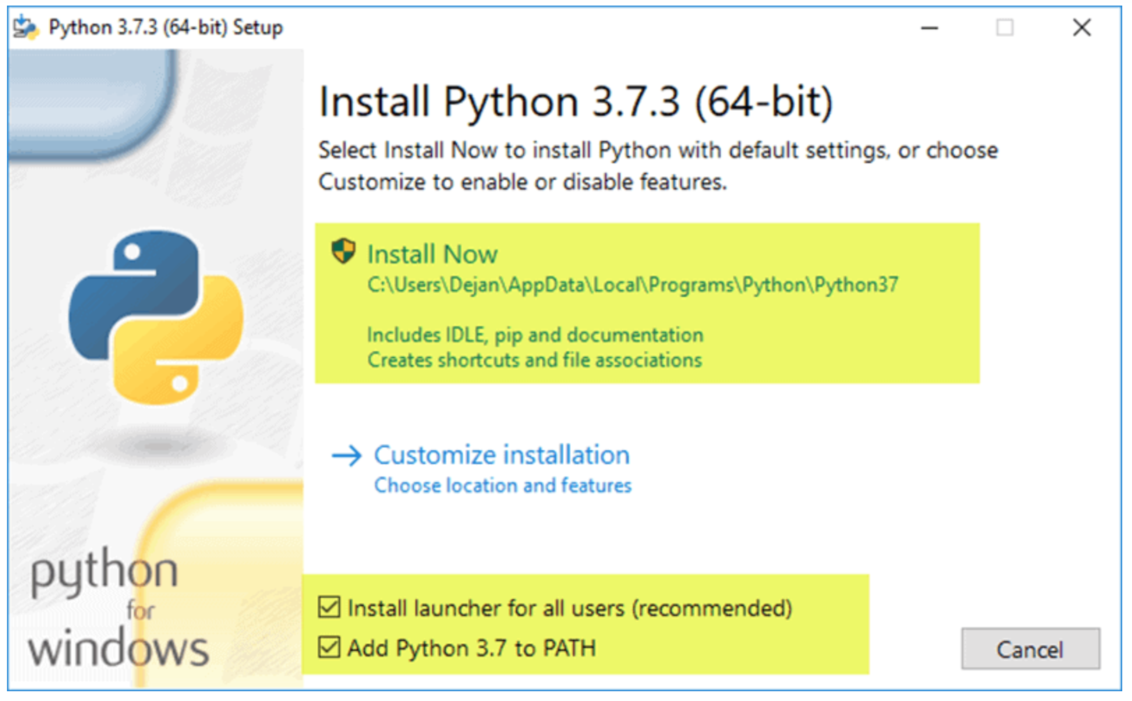 Command Prompt Windows Installer